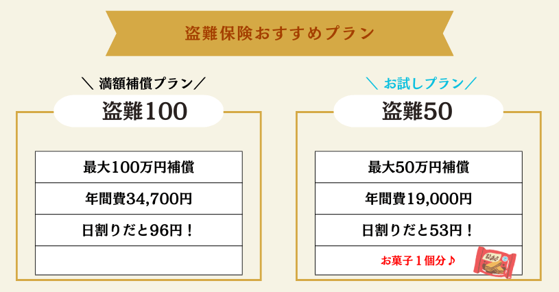 盗難プラン100,50